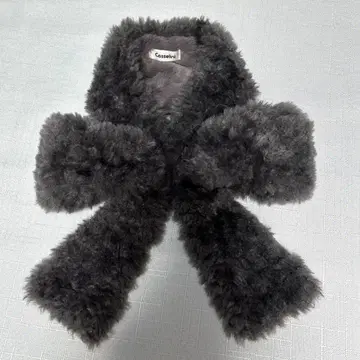 새상품급 Casselini 캐세리니 리본 티펫 머플러 그레이