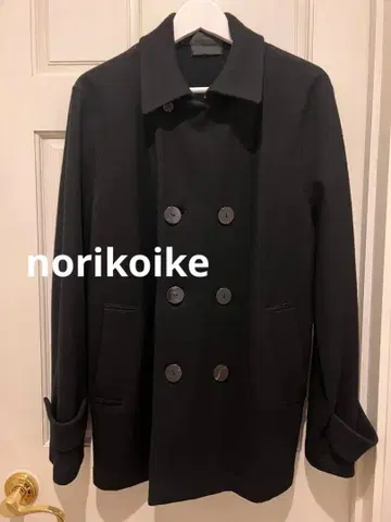 norikoike 더블 브레스트 울 코트