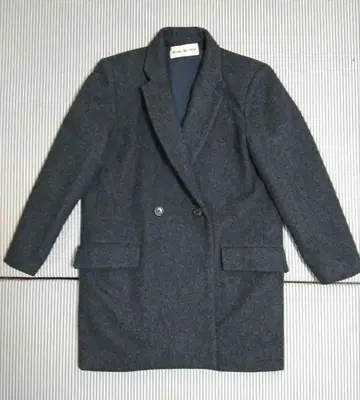 다크 그레이 더블 브레스트 체스터 코트 M (작은 M)