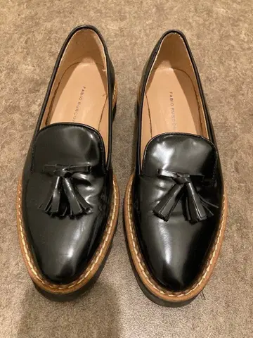 FABIO RUSCONI 블랙 태슬 로퍼