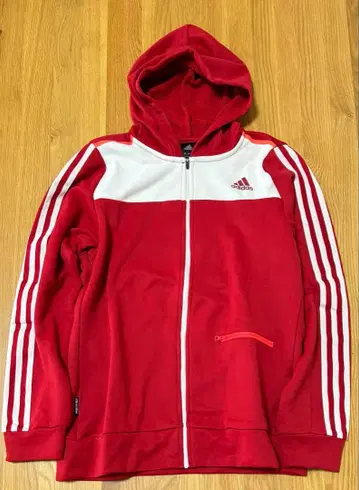 adidas 빨간색 지퍼 후드티 저지 자켓 후드 부착