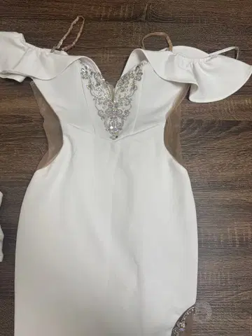 AR ANGEL 화이트 오프숄더 드레스 M