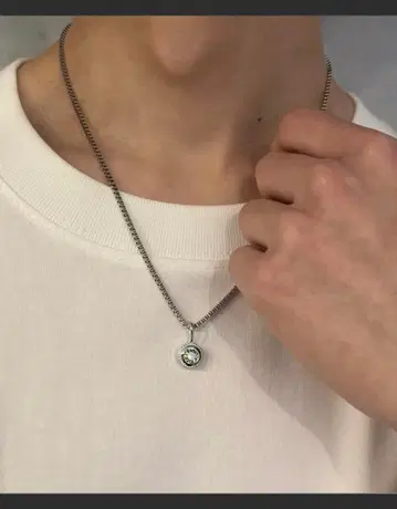 실버 목걸이 silver925 실버 탑 그린 펜던트