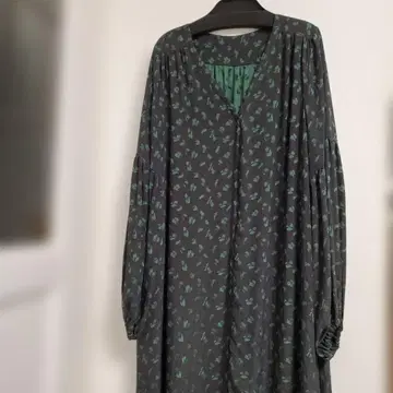 아우터선셋 원피스 BLACK GREEN 꽃무늬 일본제