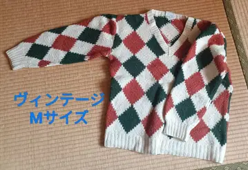 빈티지 다이아몬드 패턴 스웨터 M 사이즈