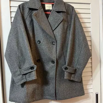 FREAK'S STORE 더블 브레스트 피 코트 그레이