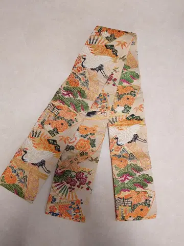 기모노 반폭 오비 학 문양