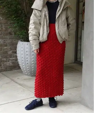 오픈 세서미 클럽 빨간색 타이트 스커트