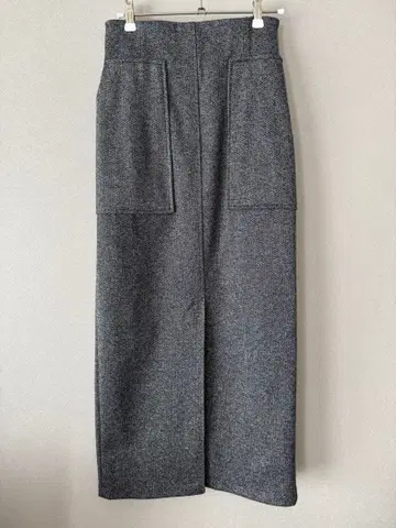 새상품급 롱 타이트 스커트 포켓 부착 헤링본 무늬 그레이