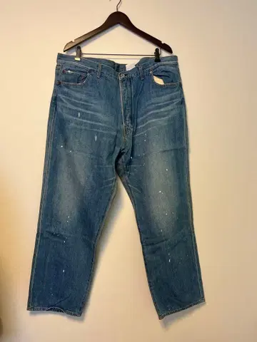 MASTERPIECE 배기 팬츠 데님 페인트 우라하라 통바지