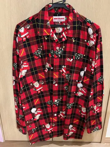 미키하우스 남성용 셔츠 산타클로스 패턴