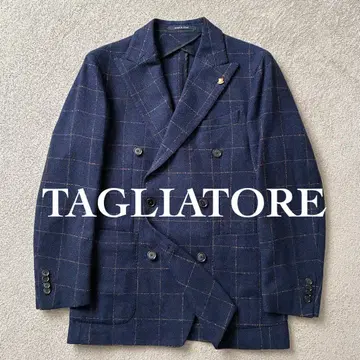 미사용급 TAGLIATORE 테일러드 자켓 캐시미어 혼방 울 46