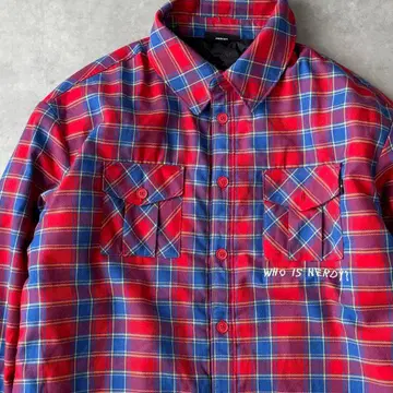 15159 NERDY 노르디 자수 체크 무늬 패딩 자켓