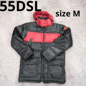 267 55DSL 후드 부착 다운 자켓 그린 계열과 빨간색 M