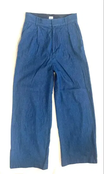 ELIN 에린 x 그린 라벨 턱 팬츠 와이드 데님 슬릿 36