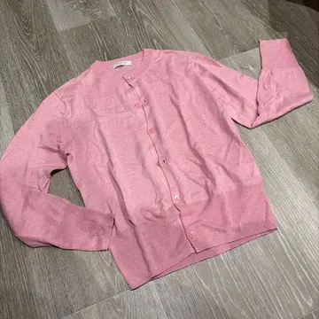 핑크 가디건 M 사이즈 린넨 100%