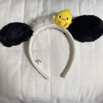 산리오 머리띠 블랙 귀와 캐릭터 포함