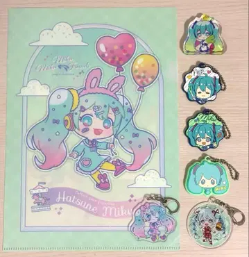 하츠네 미쿠 클리어 파일 아크링 키링 아크릴 스탠드 러버 키링