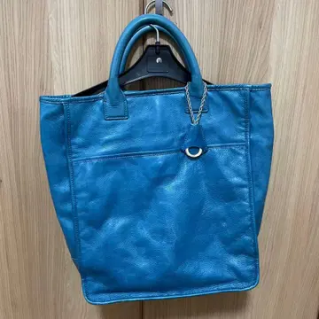 아니아 토트백 블루 가죽 남녀 공용