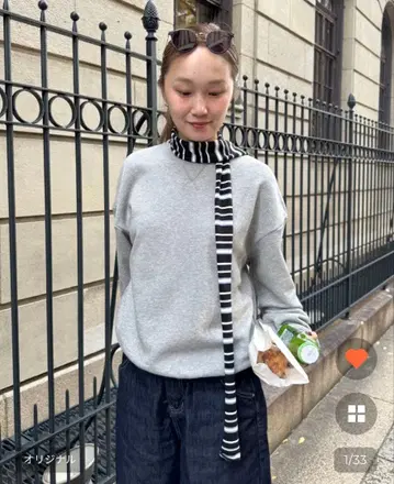 mignon nugu 그레이 맨투맨 미사용 새상품 한국 트레이닝복 무지