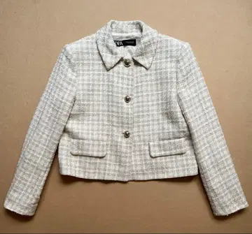 ZARA 체크 텍스처 트위드 블레이저 자켓
