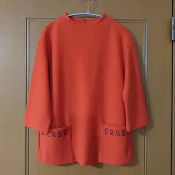 오렌지 오부 소매 튜닉