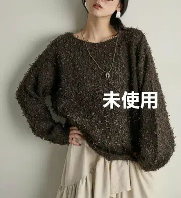 미사용 THE YOn 테이프얀 로우게이지 니트 차콜 아쉬 이번 시즌