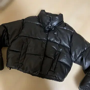 zara 자라 L 숏 기장 인조 가죽 자켓 크롭