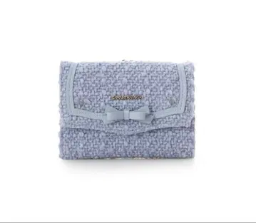 SAMANTHAVEGA 솔리드 리본 트위드 접이식 지갑