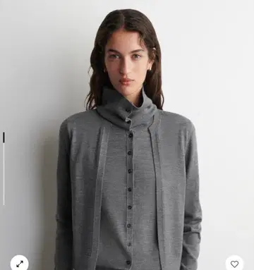 COS 이번 시즌 레이어드 메리노울 하이넥 가디건