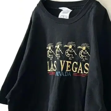 알스타일 라스베가스 네바다 자수 티셔츠 XL 블랙 구제 의류