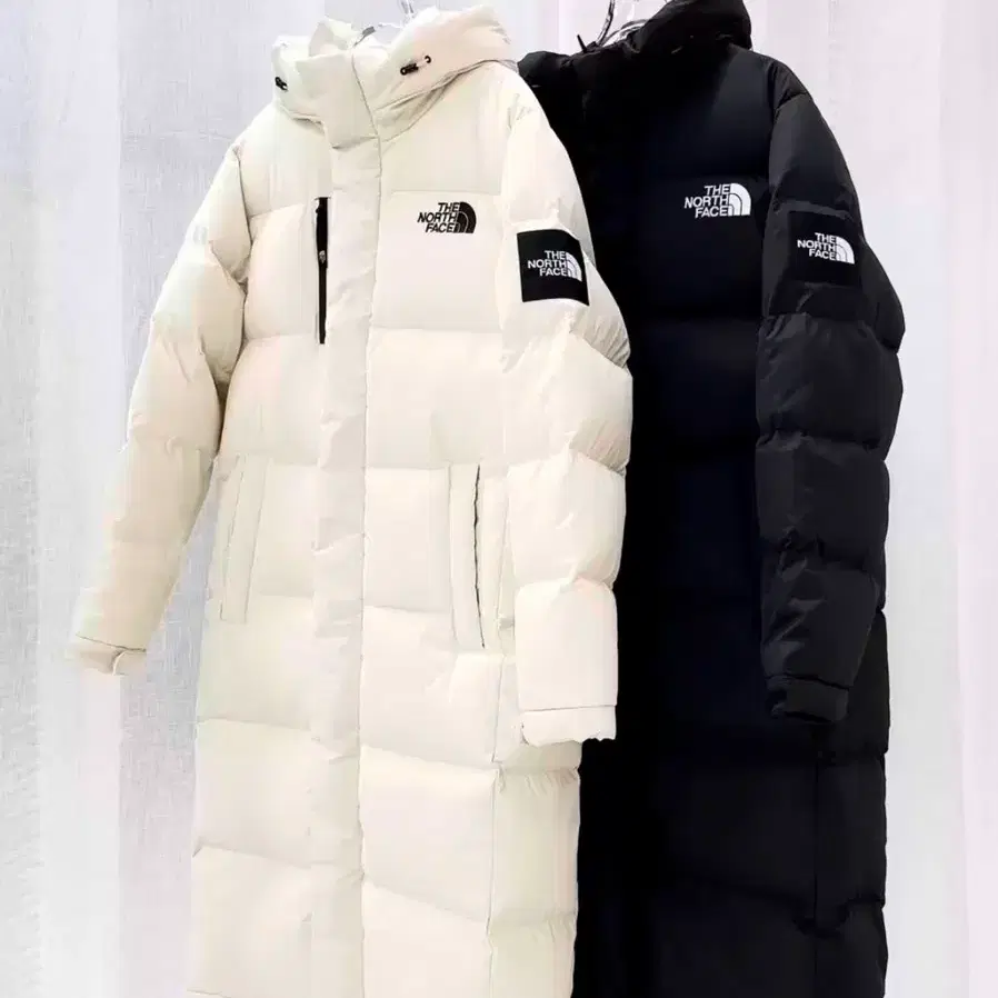 Free Shipping/Genuine) The North Face Nupse Long Padding White Label Black &amp; Ivory Unisex