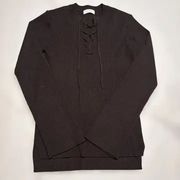 뷰티&유스 리브 레이스업 풀오버 니트 1111