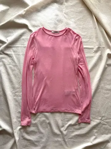 AMOMENTO 아모멘토 시어 티셔츠 핑크 사이즈 1
