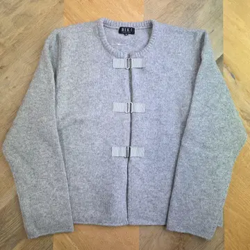 BIKI 울 캐시미어 그레이 가디건 42 새상품 피코네 y44