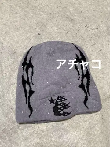 Hellstar 로고 그레이 니트 모자