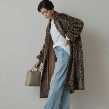 라운지 드레스 레오파드 코트 레오파드 무늬 코트 새상품급