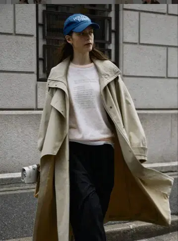 크레도나 어레인지 트렌치코트 베이지 오버 사이즈