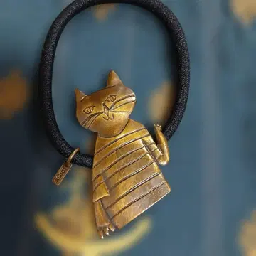 호랑이 고양이 모자 꽁지 머리끈