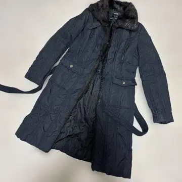 ZARA 퍼 달린 블랙 롱 코트