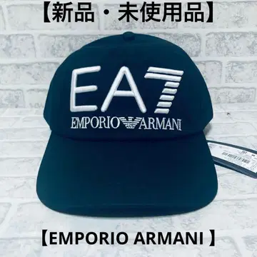 EMPORIO ARMANI EA7 캡 모자 남성용 블랙 x 화이트