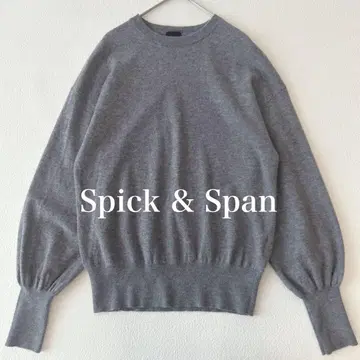Spick and Span 크루넥 볼륨 슬리브 니트 그레이