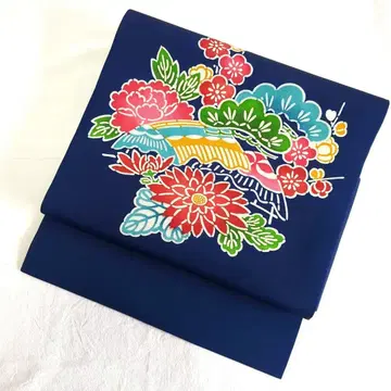 순수 실크 시오제 오비(약 27.3cm) 나고야 염색