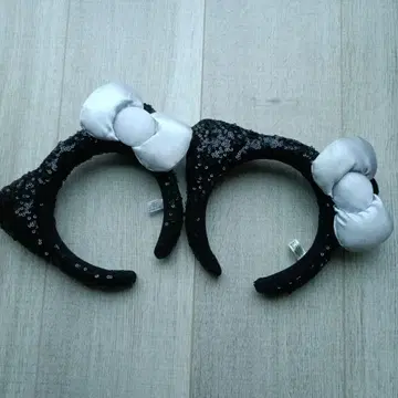 5800엔 usj 헬로키티 스팽글 머리띠 블랙 2개 세트