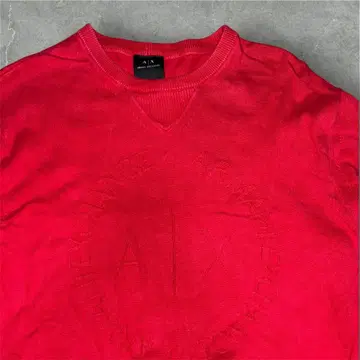 ARMANI EXCHANGE 니트 스웨터 레드 로고 자수 크루넥