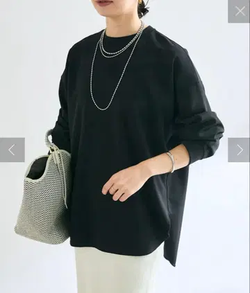 컷 조젯 풀오버 블랙 리브 드와