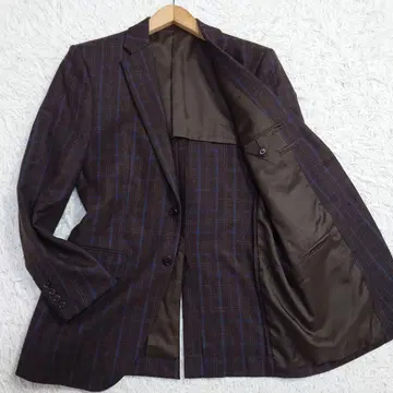 테일러드 자켓 오더 백 오픈 브라운 체크 S~M 상당