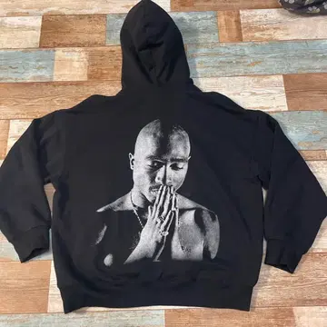 2Pac 백 프린트 오버 사이즈 후드티 L 사이즈