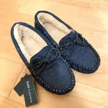 [ 미사용 새상품 ] EMU 데님 모카신 23cm W6 에뮤