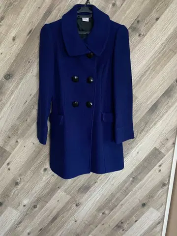 Pin Curl 로얄 네이비 더블 브레스트 코트